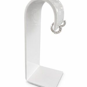 K18 White gold natural diamond huggies 0.40ct earring w/cert.